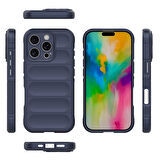 iPhone 16 Pro Kılıf Esnek TPU Oyuklu Arka Yüzey Tasarımlı Zore Etnik Silikon Kapak - Siyah