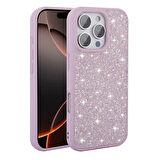 iPhone 16 Pro Max Kılıf Parlak Taşlı Tasarım Zore Pırlanta Kapak - Lila