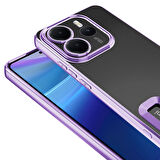 Redmi Note 14 4G Kılıf Köşeleri Renkli Şeffaf Kamera Korumalı Silikon Luxury Kapak