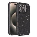 iPhone 16 Pro Max Kılıf Kamera Korumalı Simli Lüks OMSY Koton Kapak - Siyah