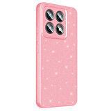 14T Kılıf Kamera Korumalı Simli Lüks HGEA Koton Kapak - Siyah