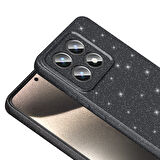 14T Pro Kılıf Kamera Korumalı Simli Lüks FRMS Koton Kapak - Açık Pembe