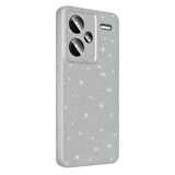 Redmi Note 13 Pro Plus 5G Kılıf Kamera Korumalı Simli Lüks SYS Koton Kapak - Gümüş