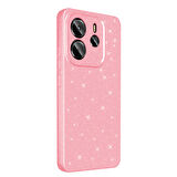 Redmi Note 14 Kılıf Kamera Korumalı Simli Lüks MKST Koton Kapak - Siyah