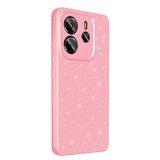 Redmi Note 14 Kılıf Kamera Korumalı Simli Lüks TLZN Koton Kapak - Lila