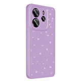 Redmi Note 14 Kılıf Kamera Korumalı Simli Lüks ZYL Koton Kapak - Açık Pembe