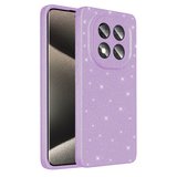 Redmi Note 14 Pro Plus Kılıf Kamera Korumalı Simli Lüks NRTK Koton Kapak - Lila
