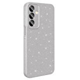 Galaxy A16 Kılıf Kamera Korumalı Simli Lüks ZYL Koton Kapak - Gümüş