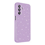 Galaxy A26 Kılıf Kamera Korumalı Simli Lüks EFFX Koton Kapak - Açık Pembe