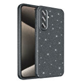 Galaxy A36 Kılıf Kamera Korumalı Simli Lüks FRMS Koton Kapak - Siyah