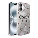 iPhone 16 Kılıf Kamera Korumalı Figürlü Zore Ponti Silikon Kapak - Lila