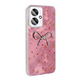 C65 Kılıf Kamera Korumalı Figürlü Zore Ponti Silikon Kapak - Açık Pembe