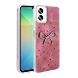 Galaxy A06 Kılıf Kamera Korumalı Figürlü Zore Ponti Silikon Kapak - Lila