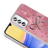 Galaxy A15 Kılıf Kamera Korumalı Figürlü Zore Ponti Silikon Kapak - Beyaz