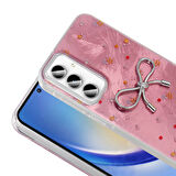 Galaxy A35 Kılıf Kamera Korumalı Figürlü Zore Ponti Silikon Kapak - Açık Pembe