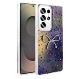 Galaxy S23 Ultra Kılıf Kamera Korumalı Figürlü Zore Ponti Silikon Kapak - Lila