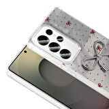 Galaxy S24 Ultra Kılıf Kamera Korumalı Figürlü Zore Ponti Silikon Kapak - Açık Pembe