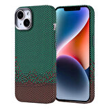 iPhone 13 Kılıf Kablosuz Şarj Özellikli Karbon Fiber Görünümlü Nekst Kapak