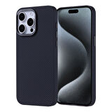 iPhone 15 Pro Max Kılıf Magsafe Şarj Özellikli Karbon Fiber Görünümlü Zore Nekst Kapak - Siyah