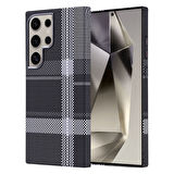 Galaxy S24 Ultra Kılıf Magsafe Şarj Özellikli Karbon Fiber Görünümlü Zore Nekst Kapak - Gold