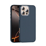 iPhone 16 Pro Max Kılıf Magsafe Şarj Özellikli Karbon Fiber Görünümlü TCG Gros Kapak - Lacivert