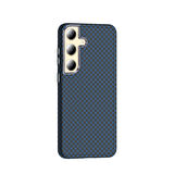 Galaxy S24 Kılıf M-safe Şarj Özellikli Karbon Fiber Görünümlü F10T Gros Kapak - Gold-Siyah