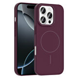 iPhone 16 Pro Kılıf Kablosuz Şarj Özellikli Ruby Silikon Kapak