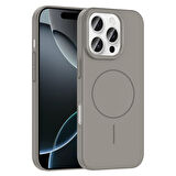 iPhone 16 Pro Max Kılıf Magsafe Şarj Özellikli Zore Ruby Silikon Kapak - Siyah