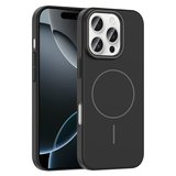 iPhone 16 Pro Max Kılıf Magsafe Şarj Özellikli Zore Ruby Silikon Kapak - Siyah