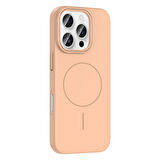 iPhone 16 Pro Max Kılıf Magsafe Şarj Özellikli Zore Ruby Silikon Kapak - Gri