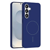 Galaxy S24 Kılıf Magsafe Şarj Özellikli Zore Ruby Silikon Kapak - Lacivert