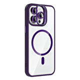 iPhone 14 Pro Max Kılıf Standlı ve Kamera Lens Hediyeli M-Safe Şarj Özellikli ZYL Etro Kapak - Laci