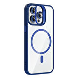 iPhone 14 Pro Max Kılıf Standlı ve Kamera Lens Hediyeli M-Safe Şarj Özellikli ALT Etro Kapak - Deri