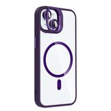 iPhone 15 Kılıf Standlı ve Kamera Lens Hediyeli M-Safe Şarj Özellikli NRTK Etro Kapak - Pembe