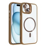 iPhone 15 Kılıf Standlı ve Kamera Lens Hediyeli M-Safe Şarj Özellikli SYS Etro Kapak - Pembe