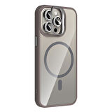 iPhone 15 Pro Kılıf Standlı ve Kamera Lens Hediyeli M-Safe Şarj Özellikli ZYL Etro Kapak - Desert T