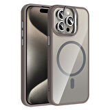 iPhone 15 Pro Max Kılıf Standlı ve Kamera Lens Hediyeli M-Safe Şarj Özellikli ZYL Etro Kapak - Laci
