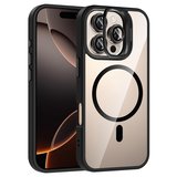 iPhone 16 Pro Kılıf Standlı ve Kamera Lens Hediyeli M-Safe Şarj Özellikli NRTK Etro Kapak - Siyah