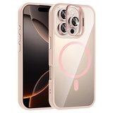 Apple iPhone 16 Pro Max Kılıf Standlı ve Kamera Lens Hediyeli M-Safe Şarj Özellikli Zore Etro Kapak