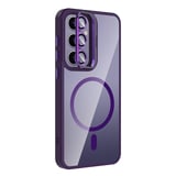 Galaxy S25 Plus Kılıf Standlı ve Kamera Lens Hediyeli M-Safe Şarj Özellikli SYS Etro Kapak - Derin