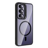 Galaxy S25 Plus Kılıf Standlı ve Kamera Lens Hediyeli M-Safe Şarj Özellikli SYS Etro Kapak - Derin