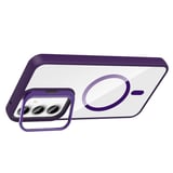 Galaxy A35 Kılıf Standlı ve Kamera Lens Hediyeli M-Safe Şarj Özellikli NRTK Etro Kapak - Derin Mor