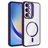 Samsung Galaxy A35 Kılıf Standlı ve Kamera Lens Hediyeli Kablosuz Şarj Özellikli Etro Kapak