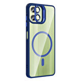 Galaxy A06 Kılıf Standlı ve Kamera Lens Hediyeli M-Safe Şarj Özellikli UCY Etro Kapak - Gri