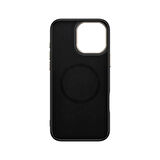 iPhone 16 Pro Kılıf M-safe Şarj Özellikli Karbon Fiber Görünümlü F10T Antina Kapak - Gri