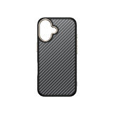 iPhone 16 Plus Kılıf M-safe Şarj Özellikli Karbon Fiber Görünümlü HGEA Antina Kapak - Gri
