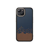 iPhone 15 Kılıf M-safe Şarj Özellikli Karbon Fiber Görünümlü BTBM Antina Kapak - Mavi