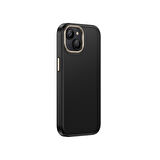 iPhone 15 Kılıf M-safe Şarj Özellikli Karbon Fiber Görünümlü İKSP Antina Kapak - Gri