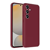 Galaxy S24 FE Kılıf Kamera Korumalı Kartlık Hazneli UCY Vitra Kapak - Mürdüm