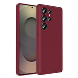 Galaxy S25 Ultra Kılıf Kamera Korumalı Kartlık Hazneli FRMS Vitra Kapak - Mürdüm